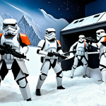 Star Wars Diorama**

"A meticulously crafted Star Wars diorama depicting the Battle of Hoth, featuring fully clothed Rebel soldiers and Imperial snowtroopers in dynamic poses amidst realistic snow terrain, with a crashed AT-AT looming in the background. Diorama set on a display shelf in a collector's room. Appropriate content, safe for work, perfect anatomy, natural proportions, professional photography, high quality, fully clothed, modest."

**